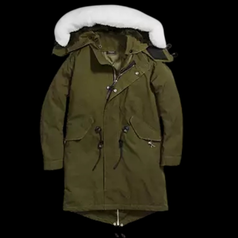 COACH Millitary Icon Parka, Removable Linen and hoodie, Jacket Coat Army Size 46